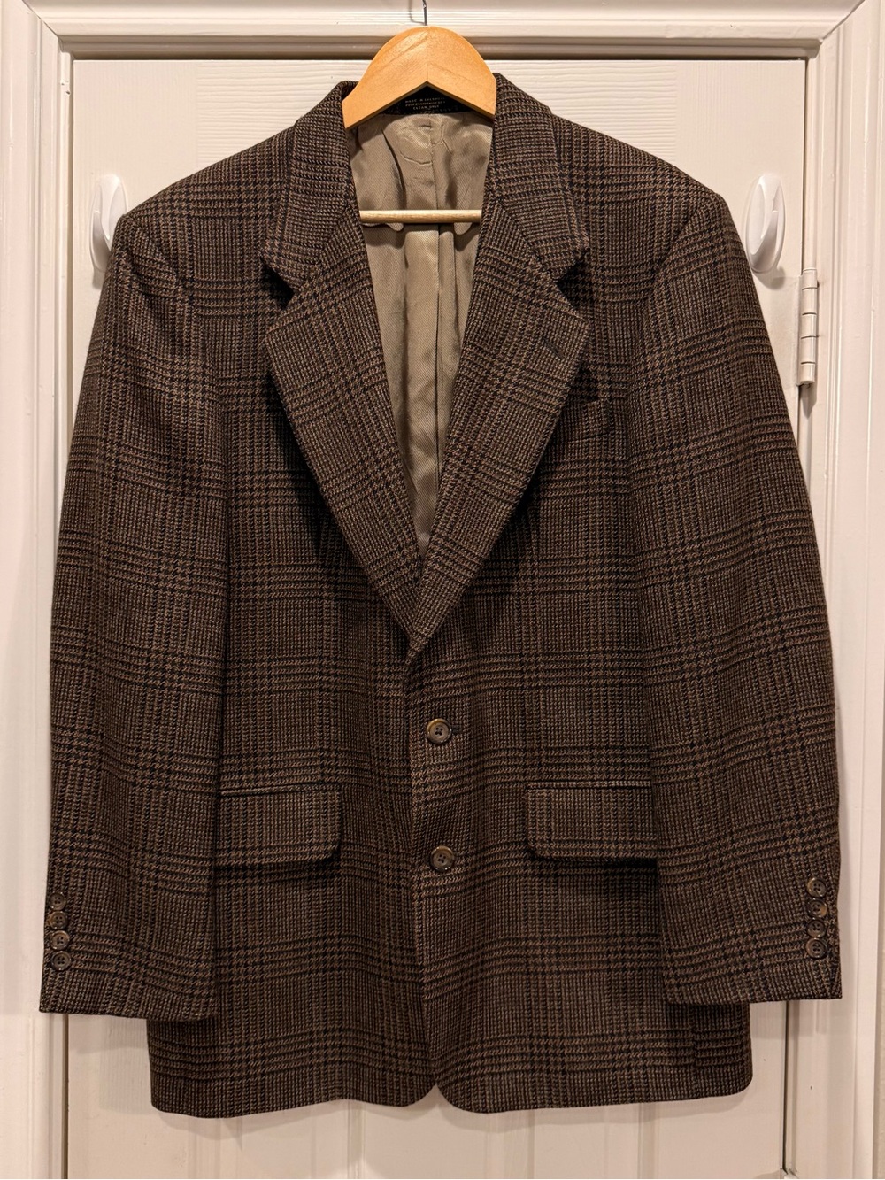 Oscar de la Renta Blazer 39R Wool Houndstooth Sport Coat Jacket Preppy Academia